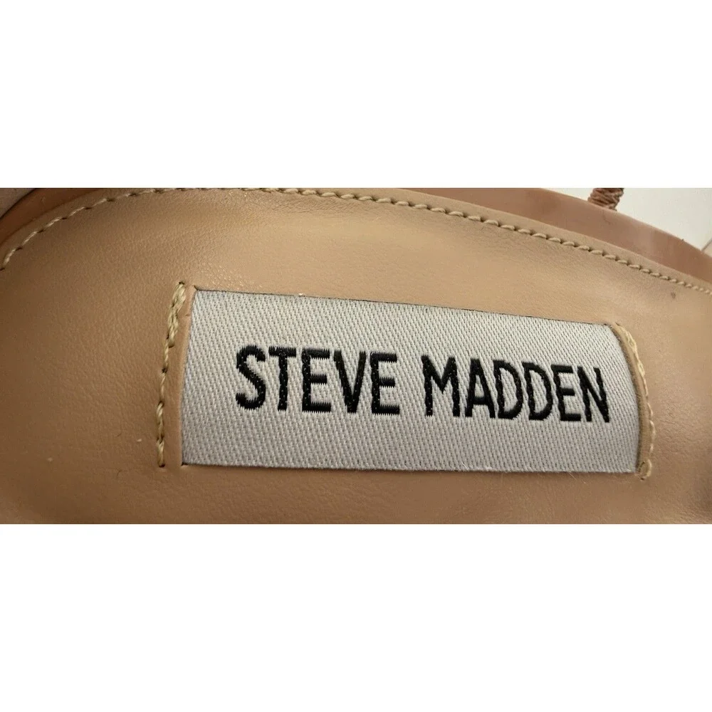 Steve Madden Tammi Nude Block Heel Ankle Strap Sandals Womens 9M Chic